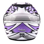 Motorcycle Combo - Youth Full Face Purple Helmet With Gloves