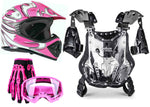 Pink Helmet, Gloves, Goggles And Youth Chest Protector