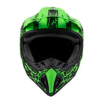 Adult Motocross Matte Green Splatter Helmet