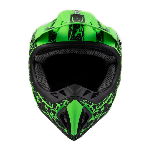 army green dirt bike helmet Adult MOTOCROSS ATV OFFROAD Green Typhoon Helmet – Typhoon Helmets