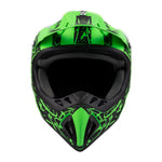 Adult Helmet Matte Green Splatter with Black Goggles