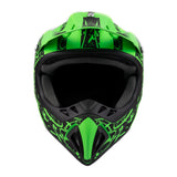 Adult Helmet Matte Green Splatter with Black Goggles