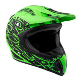 Adult Helmet Matte Green Splatter with Black Goggles