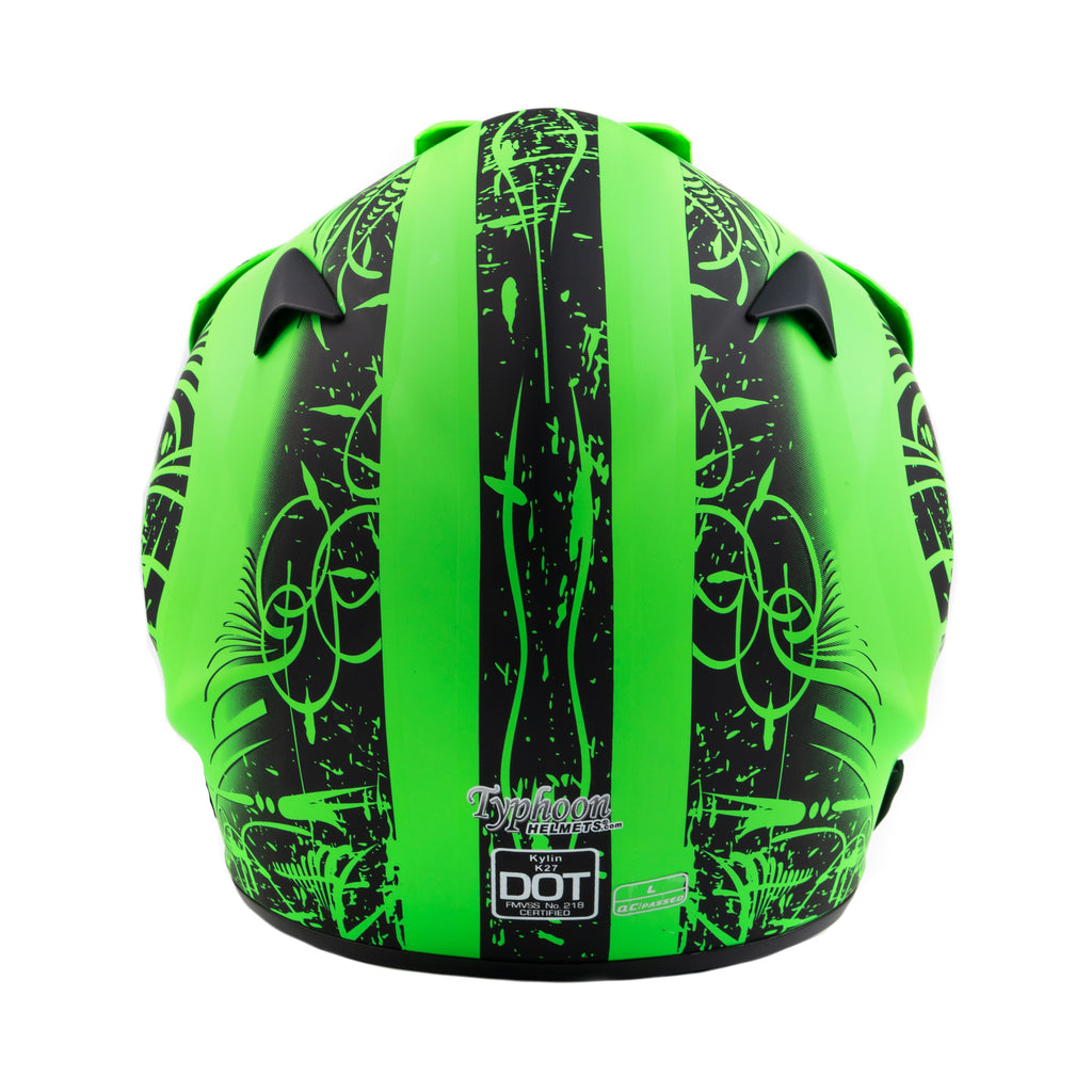 army green dirt bike helmet Adult MOTOCROSS ATV OFFROAD Green Typhoon Helmet – Typhoon Helmets