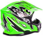 Youth Dirt Bike Helmet Set w/ Green Goggles