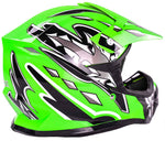 Green Helmet, Black Gloves, Goggles & Youth Chest Protector