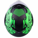Youth Full Face Matte Green Motorcycle Helmet