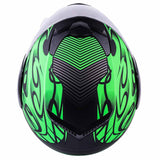 Matte Green Youth Full Face Snowmobile Helmet w/ Electric Shield