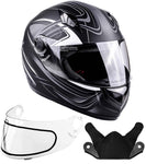 Adult Gray Full Face Snowmobile Helmet With Double Pane Shield