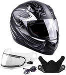 XS Adult Full Face Gray Snowmobile Helmet With Electric Heated Shield