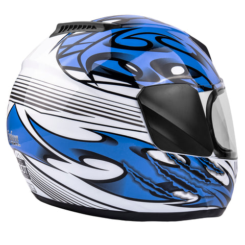 cool blue motorcycle helmet Youth Kids Full Face Blue Typhoon Motorcycle Helmet M