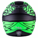 Youth Full Face Matte Green Motorcycle Helmet