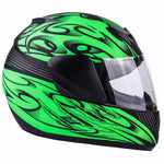 Matte Green Youth Full Face Snowmobile Helmet w/ Electric Shield