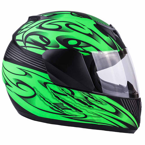 Youth Kids Full Face Green Typhoon Motorcycle Helmet – Typhoon Helmets