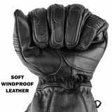 Leather Five Finger Snowmobile Gloves (SMALL)