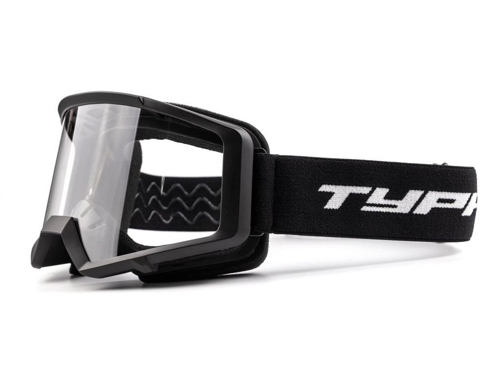 Matte Black Motocross ATV Off Road Goggles from Typhoon Helmets
