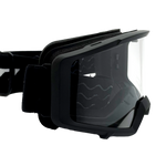 Adult Combo - Matte Black Goggles & Black-White Gloves