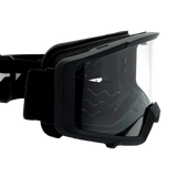 Adult Combo - Matte Black Goggles & Black-White Gloves