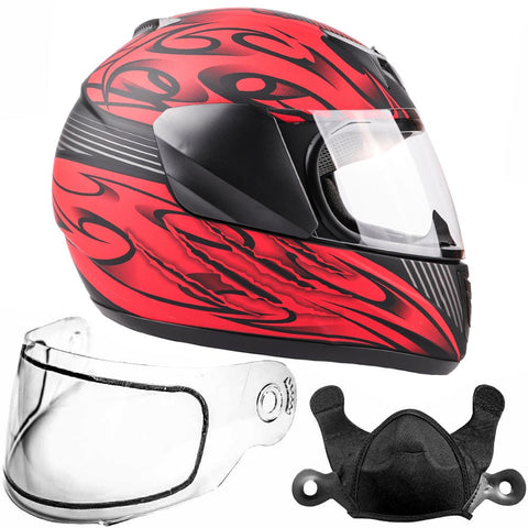 Youth Matte Red Double Pane Snowmobile Helmet