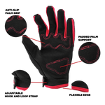Matte Black Helmet, Red Gloves, Goggles & Pee-Wee Chest Protector