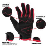 Matte Black Helmet, Red Gloves, Goggles & Pee-Wee Chest Protector