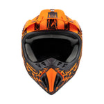 Adult Helmet Goggle Set Matte Orange Splatter
