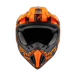 Adult Helmet Matte Orange Splatter with Black Goggles