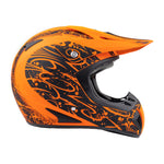 Snocross Helmet Matte Orange Splatter w/ Matte Black Goggles
