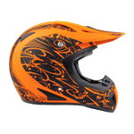 Adult Helmet Matte Orange Splatter with Black Goggles