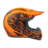 Adult Helmet Matte Orange Splatter with Black Goggles