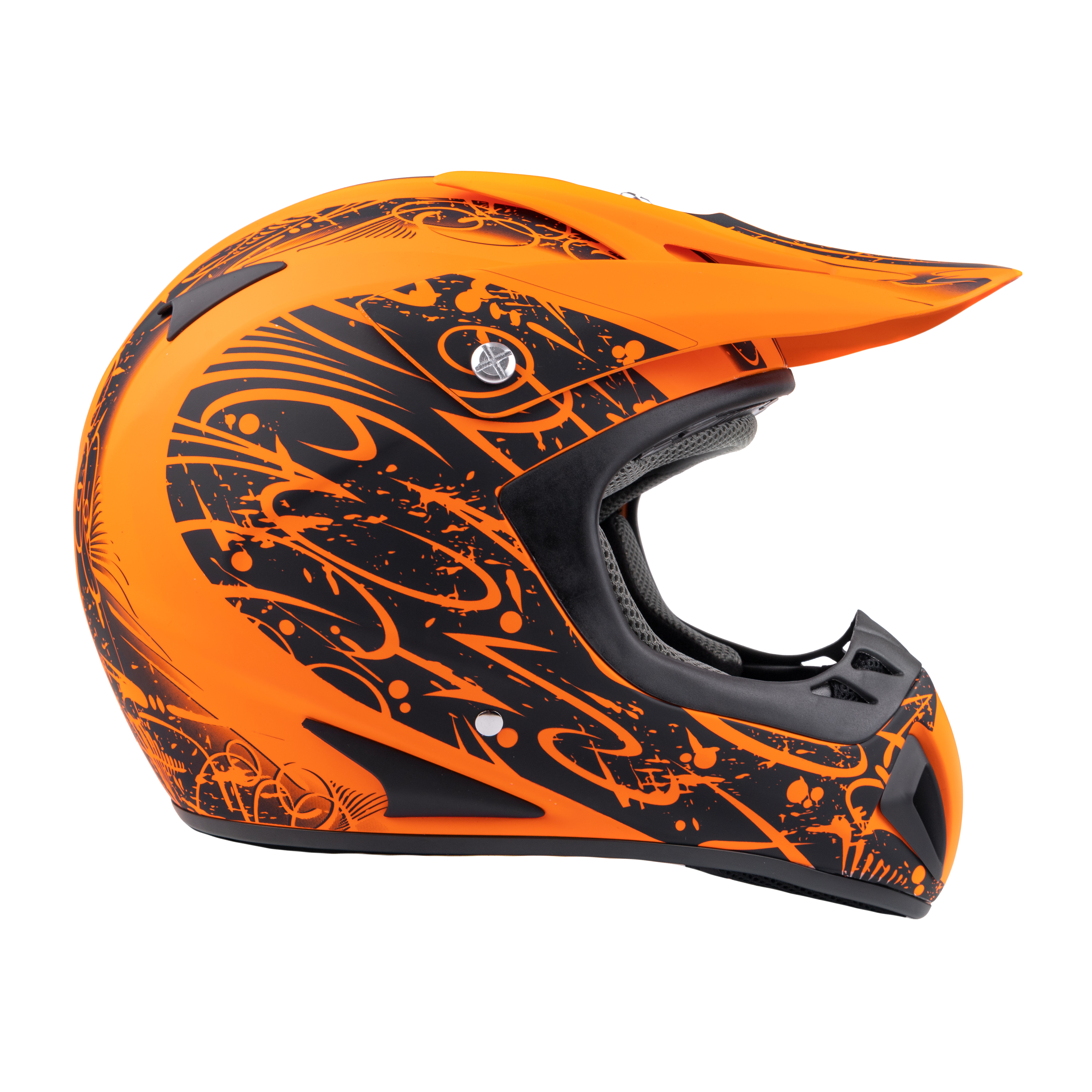 Adult MOTOCROSS ATV OFFROAD Orange Typhoon Helmet S