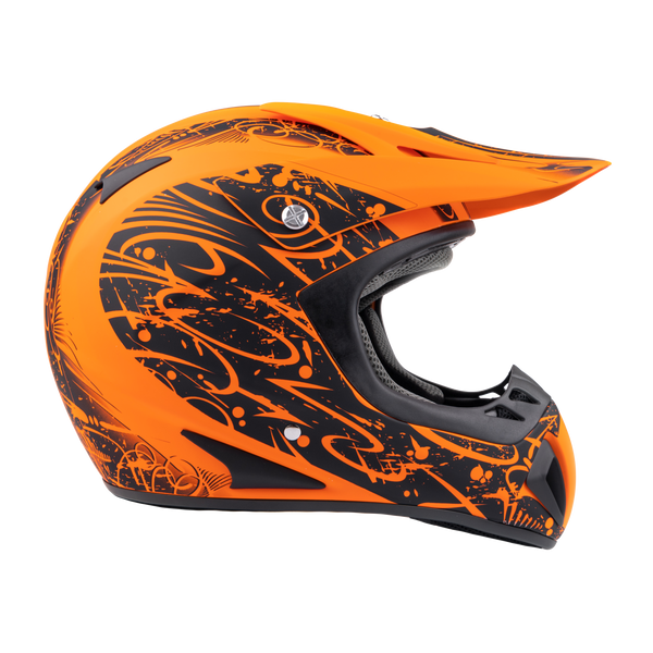 bike helmet orange large Adult MOTOCROSS ATV OFFROAD Orange Typhoon Helmet S
