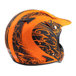 Adult Motocross Matte Orange and Black Helmet