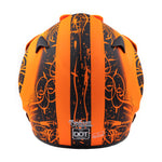 Adult Helmet Matte Orange Splatter with Black Goggles