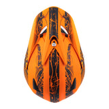 Adult Helmet Matte Orange Splatter with Black Goggles