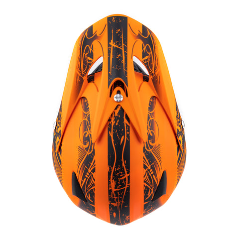 big fluffy orange monster motorcycle helmet Adult MOTOCROSS ATV OFFROAD Orange Typhoon Helmet – Typhoon Helmets