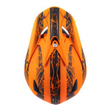 Adult Helmet Combo Matte Orange Splatter w/ Black Gloves and Goggles