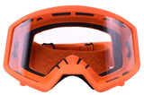 Adult Matte Black Helmet with Orange Goggles