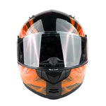 Orange Adult Modular Helmet with drop down sun-glass