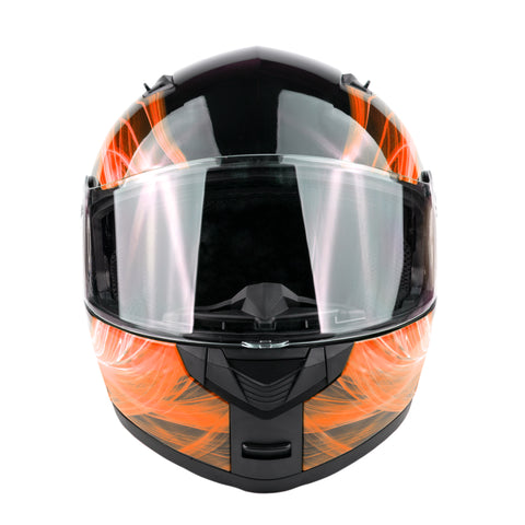 cheap orange motorcycle helmets Orange Swirl Dual Visor Adult Modular Motorcycle Typhoon Helmet – Typhoon Helmets
