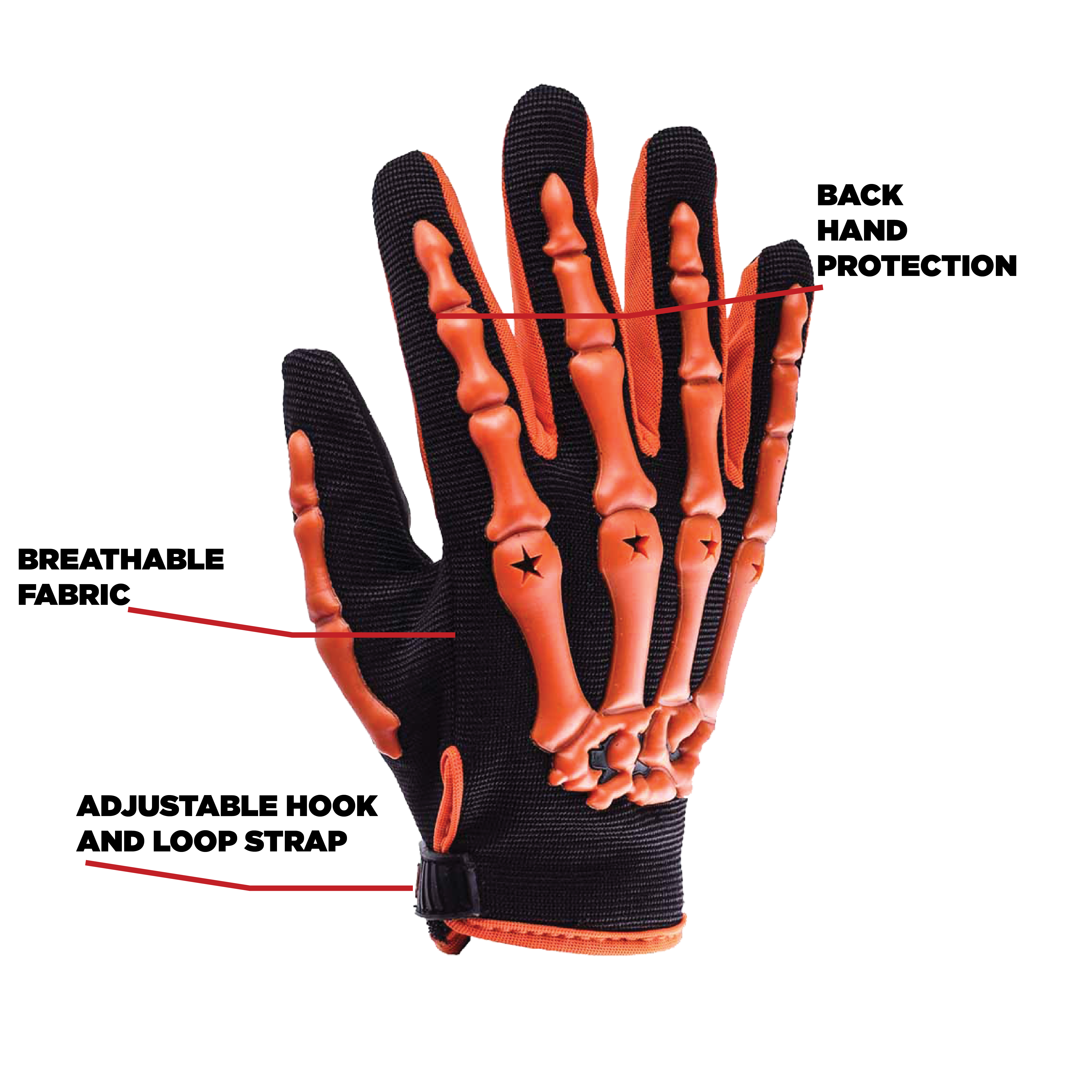 Orange Youth Motocross Gloves