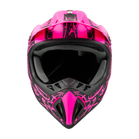 Adult TYPHOON OFFROAD ATV MOTOCROSS Helmet Pink with Pink Goggles ...