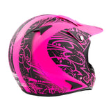 Adult Helmet Combo Pink Splatter w/ Black Gloves & Goggles