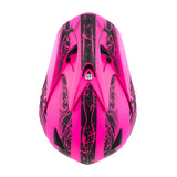 Adult Helmet Combo Pink Splatter w/ Black Gloves & Goggles