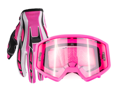 Adult Goggles & Gloves Combo Pink