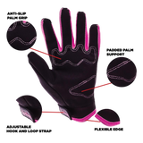 Pink Youth Motocross Gloves