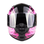 Pink Adult Modular Helmet with drop down sun-glass