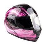 Pink Adult Modular Helmet with drop down sun-glass