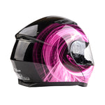 Modular Dual Visor Adult Snowmobile Helmet w/ Electric Heated Shield Pink
