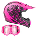 Adult Matte Pink Helmet & Pink Goggle Combo